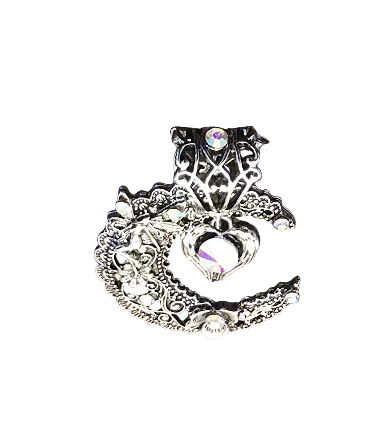 Moon and Heart Fashion Charm Pendant