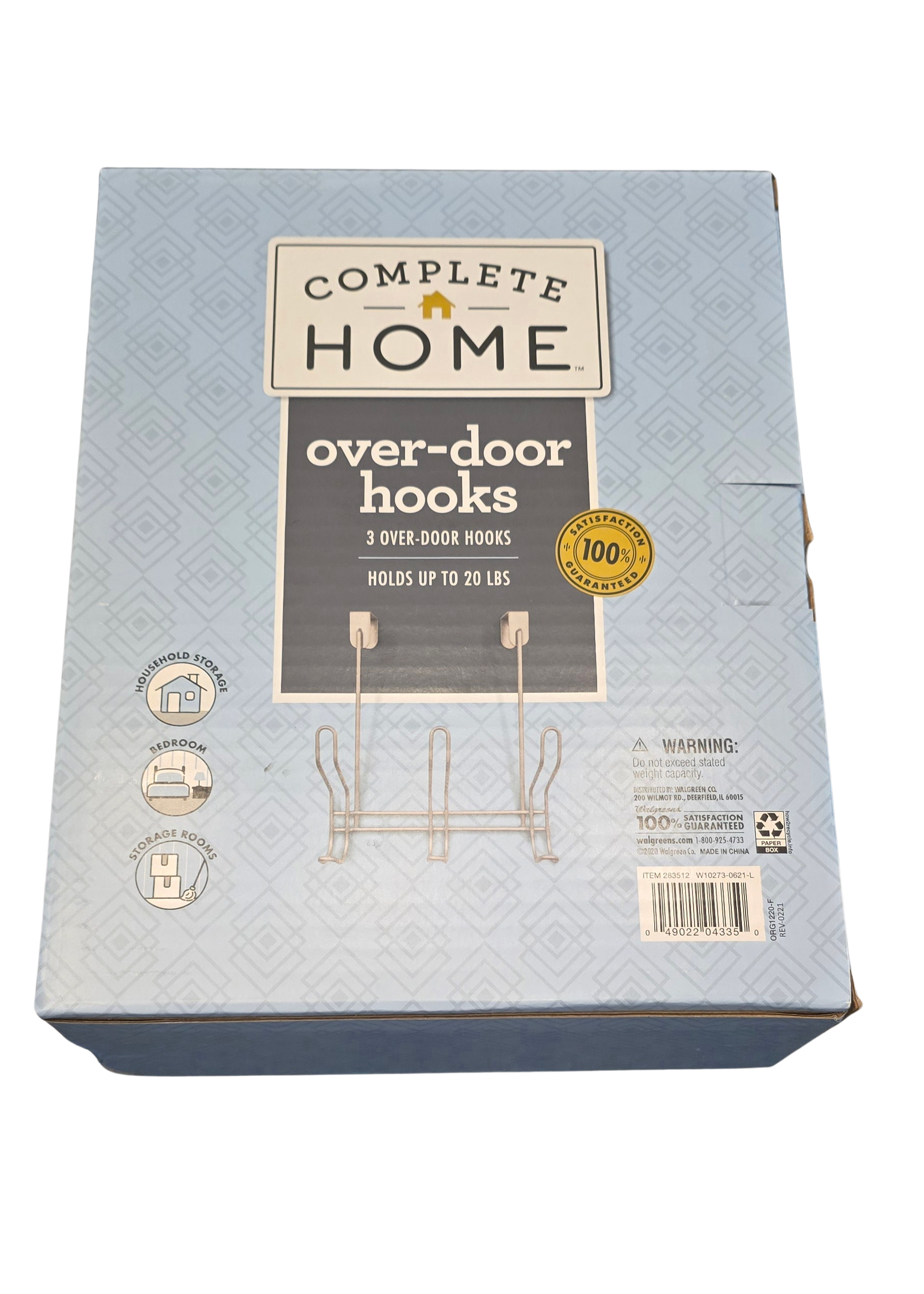 Comfort Home Over-the-Door Hooks – Set of 3, Holds Up to 20 lbs