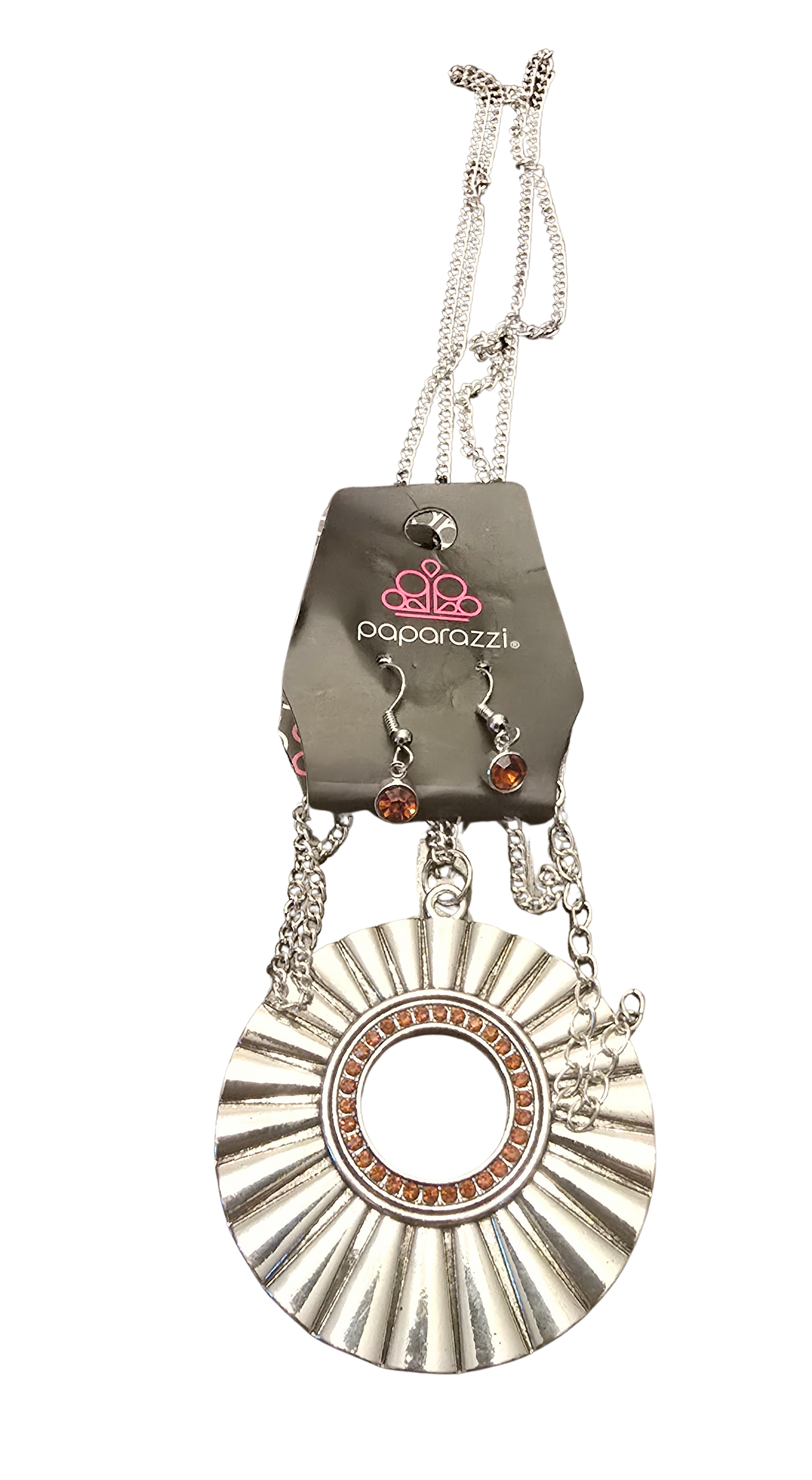🌰 Paparazzi “Chicly Centered” Necklace Set – Brown/Silver