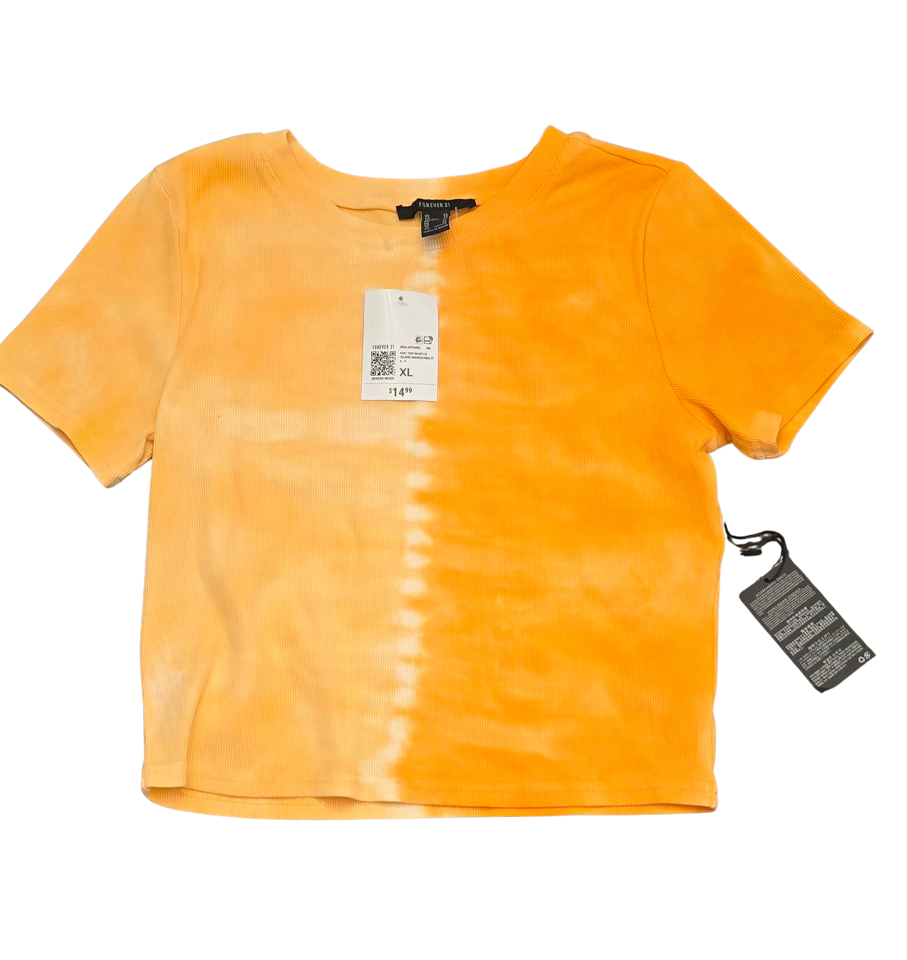 🍊 Forever 21 Orange Ombre Cropped T-Shirt – New with Tags