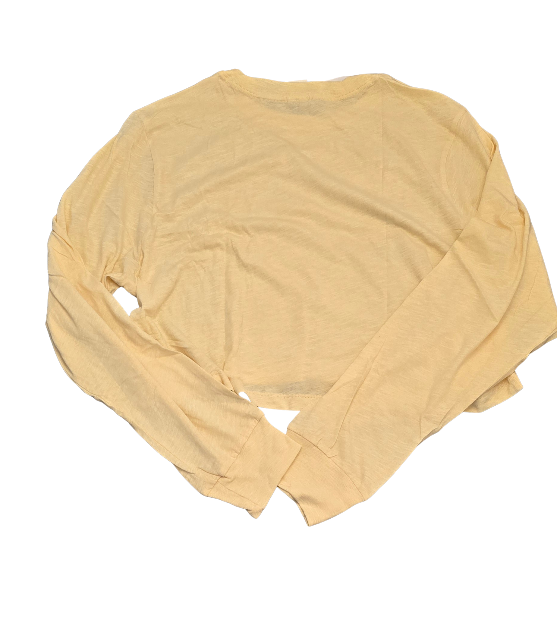 🌞 PINK Laguna Beach Yellow Cropped Long Sleeve Tee – Juniors XL (New)