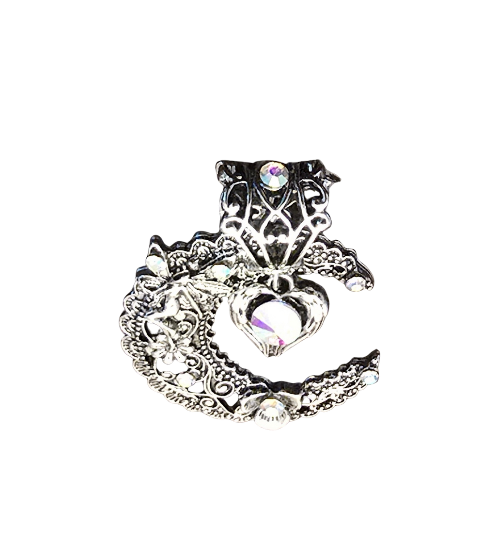 Moon and Heart Fashion Charm Pendant