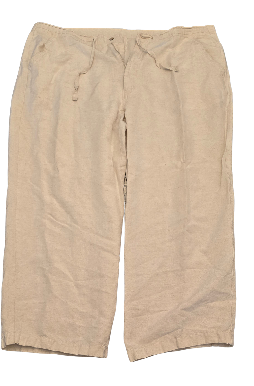 Cubavera Men’s Linen Pants – Size XL (40–42), Beige, Drawstring Waist