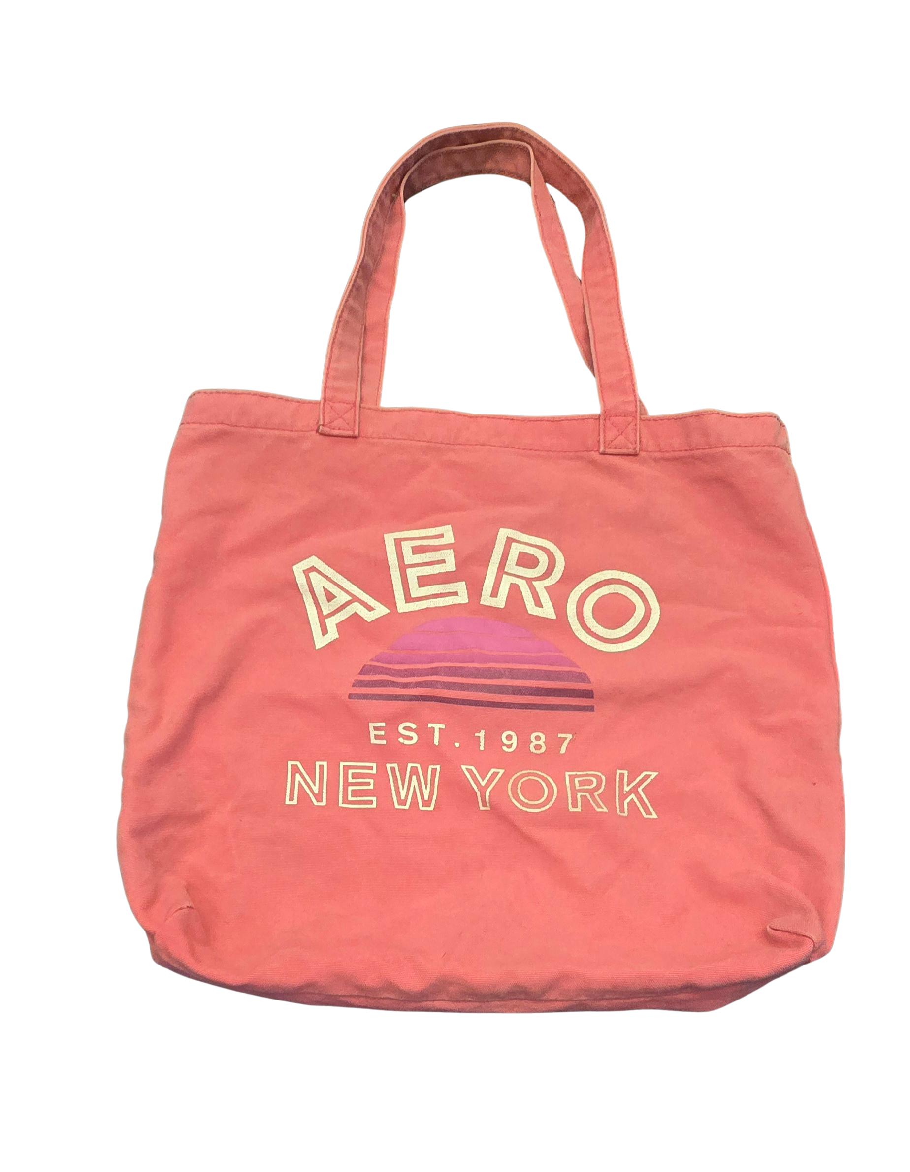 Aero Large Tote Bag – Pink with Handles – 17" x 15" (Gently Loved)
