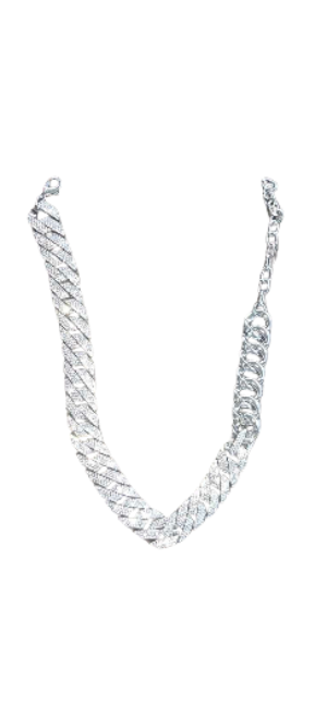 Sparkling Stainless Steel Choker Necklace – 15" Adjustable, Never Worn
