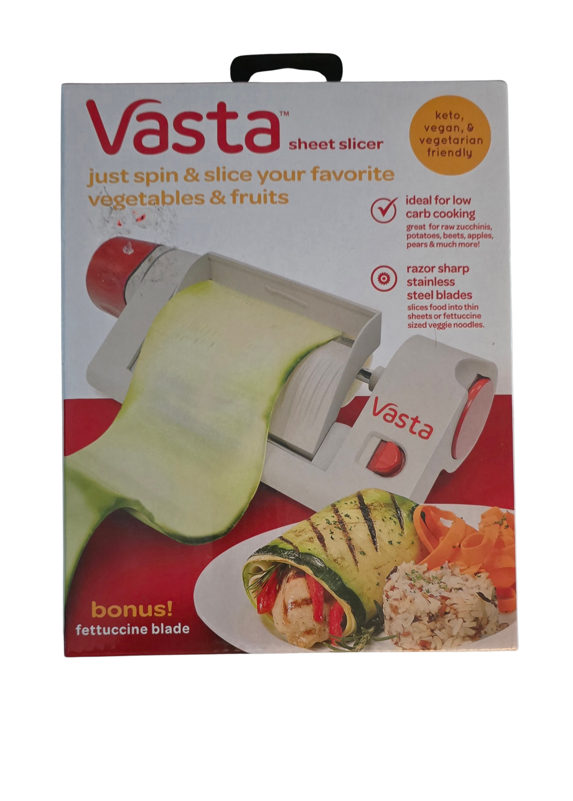 Vasta Veggie & Fruit Sheet Slicer – Stainless Steel Blade with 2 Attachments