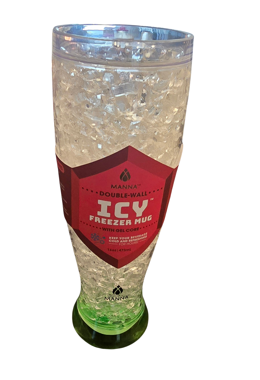 Set of 2 Icy Freezer Gel Core Mugs – 16 oz, Blue & Green, Fun Colors
