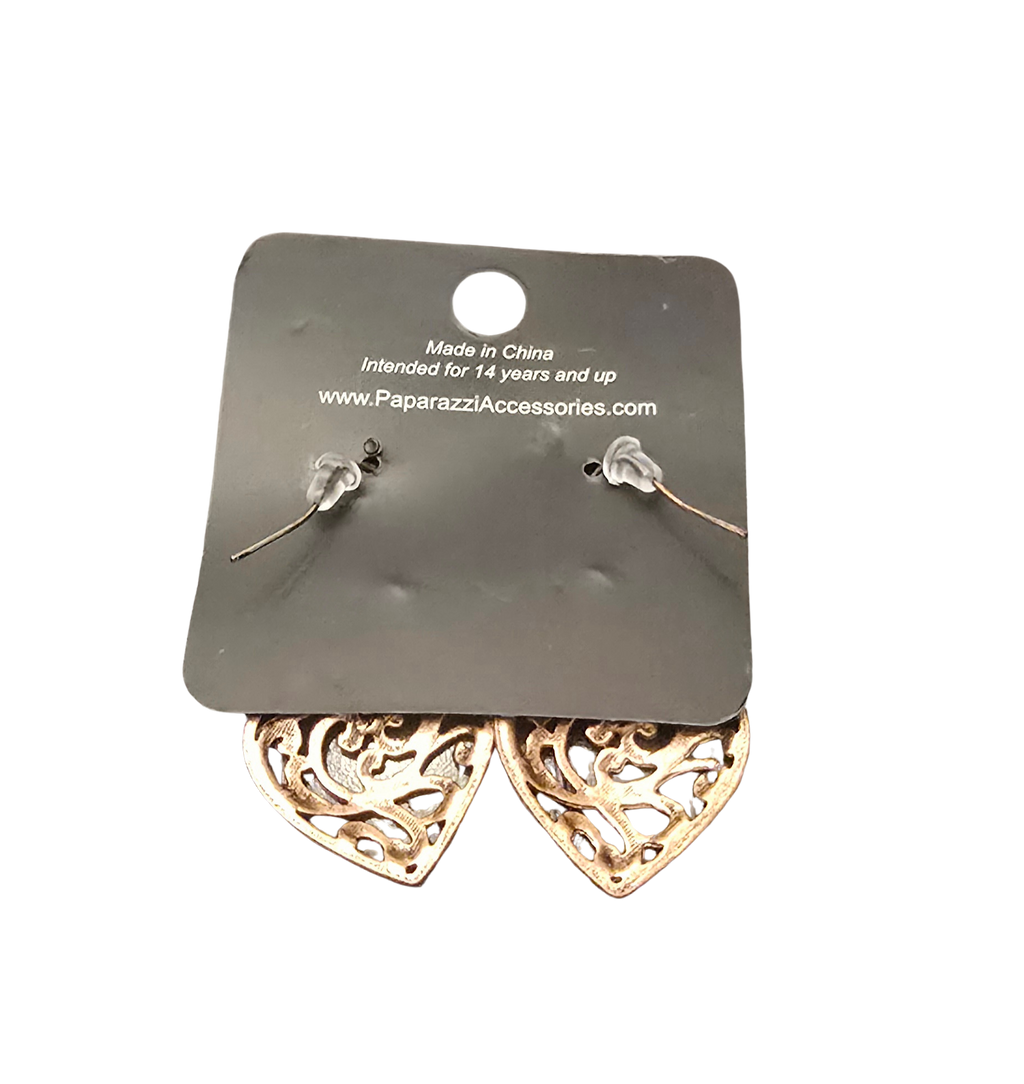 🧡 Paparazzi “The Truth” Earrings – Copper Hearts