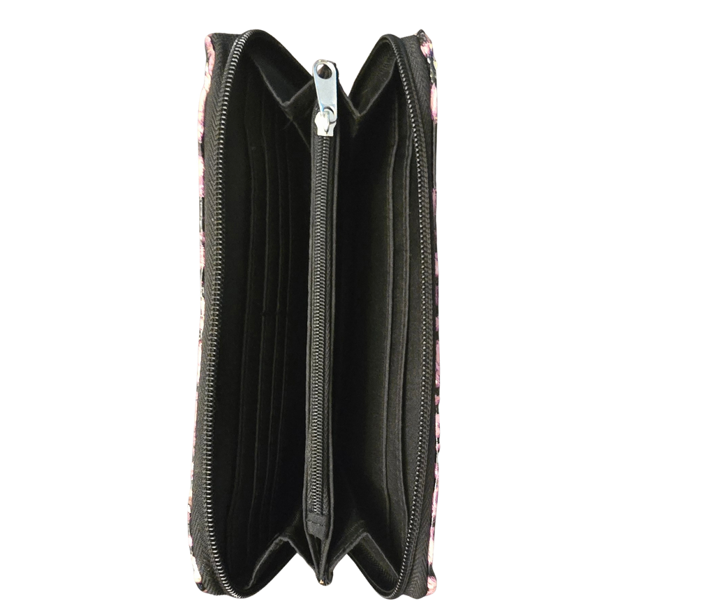 Kenneth Cole Reaction Large Wallet – Purple & Black Leopard Print