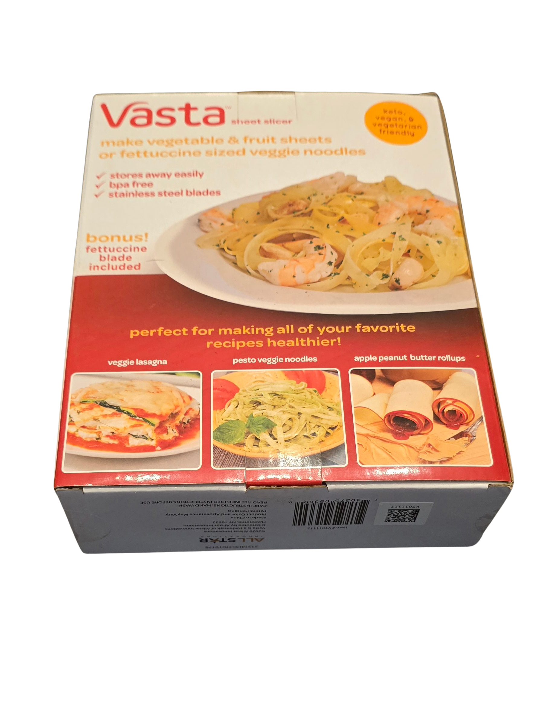 Vasta Veggie & Fruit Sheet Slicer – Stainless Steel Blade with 2 Attachments