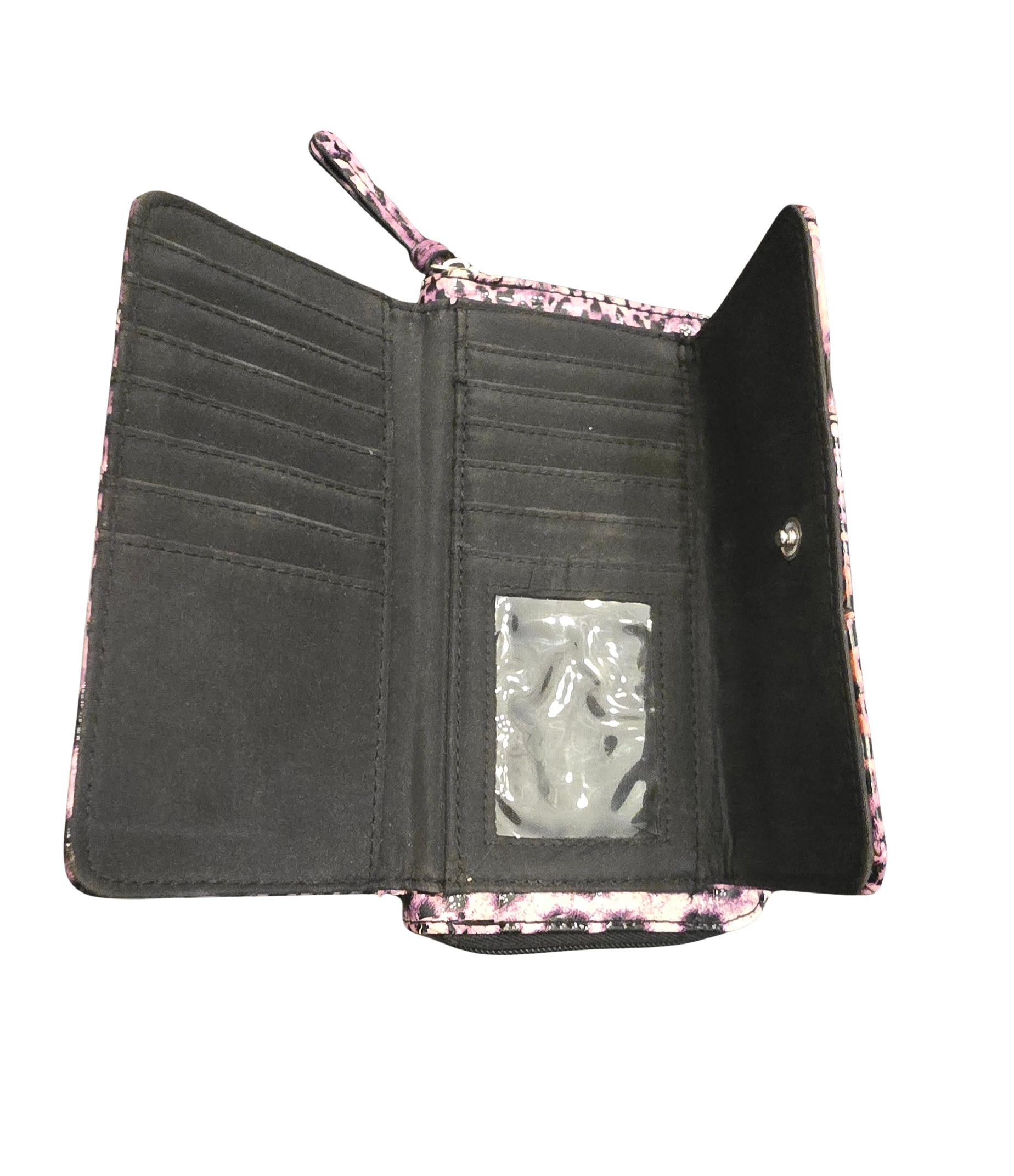Kenneth Cole Reaction Large Wallet – Purple & Black Leopard Print