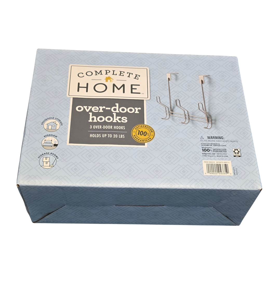 Comfort Home Over-the-Door Hooks – Set of 3, Holds Up to 20 lbs