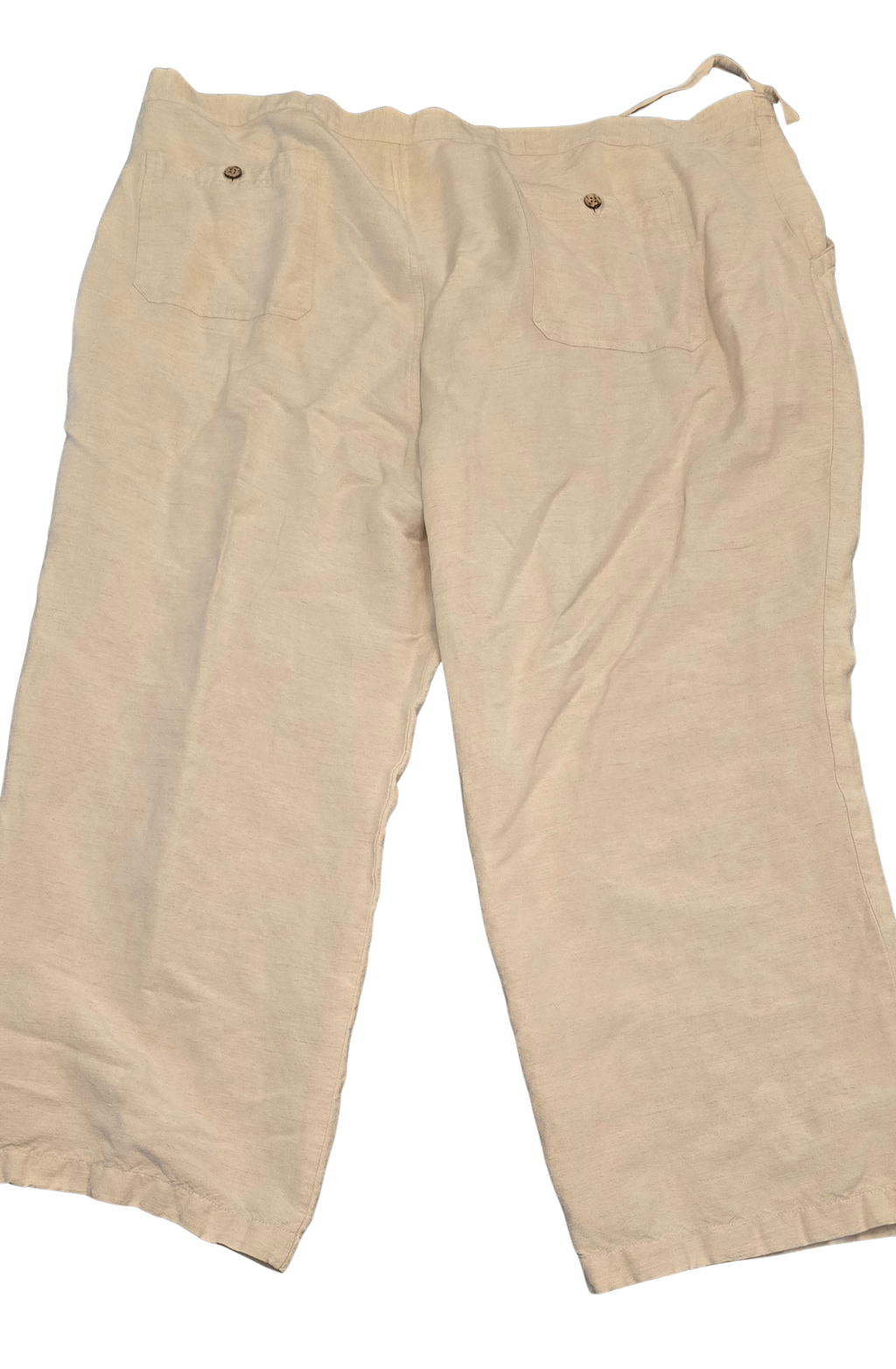 Cubavera Men’s Linen Pants – Size XL (40–42), Beige, Drawstring Waist