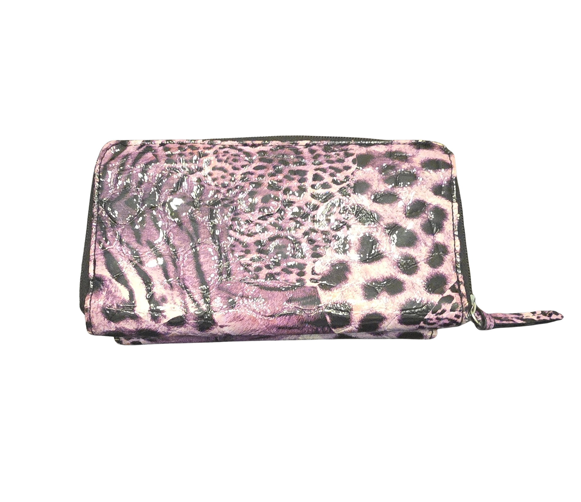 Kenneth Cole Reaction Large Wallet – Purple & Black Leopard Print