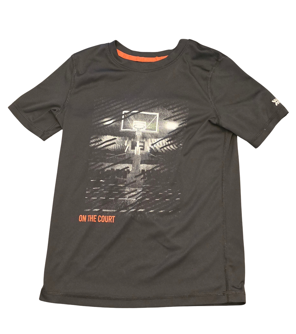 All in Motion Boys’ Active T-Shirt – Black with Basketball Graphic – Size M (8/10) (Gently Loved)