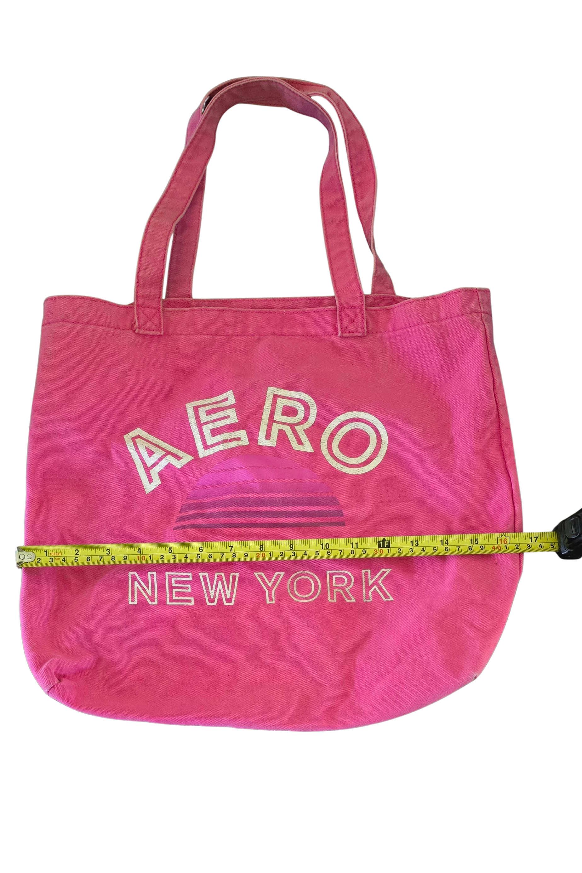 Aero Large Tote Bag – Pink with Handles – 17" x 15" (Gently Loved)