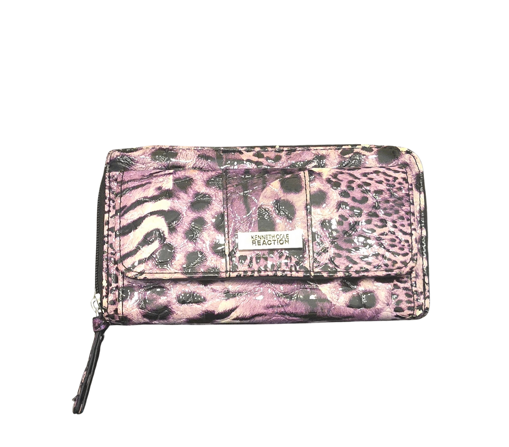 Kenneth Cole Reaction Large Wallet – Purple & Black Leopard Print