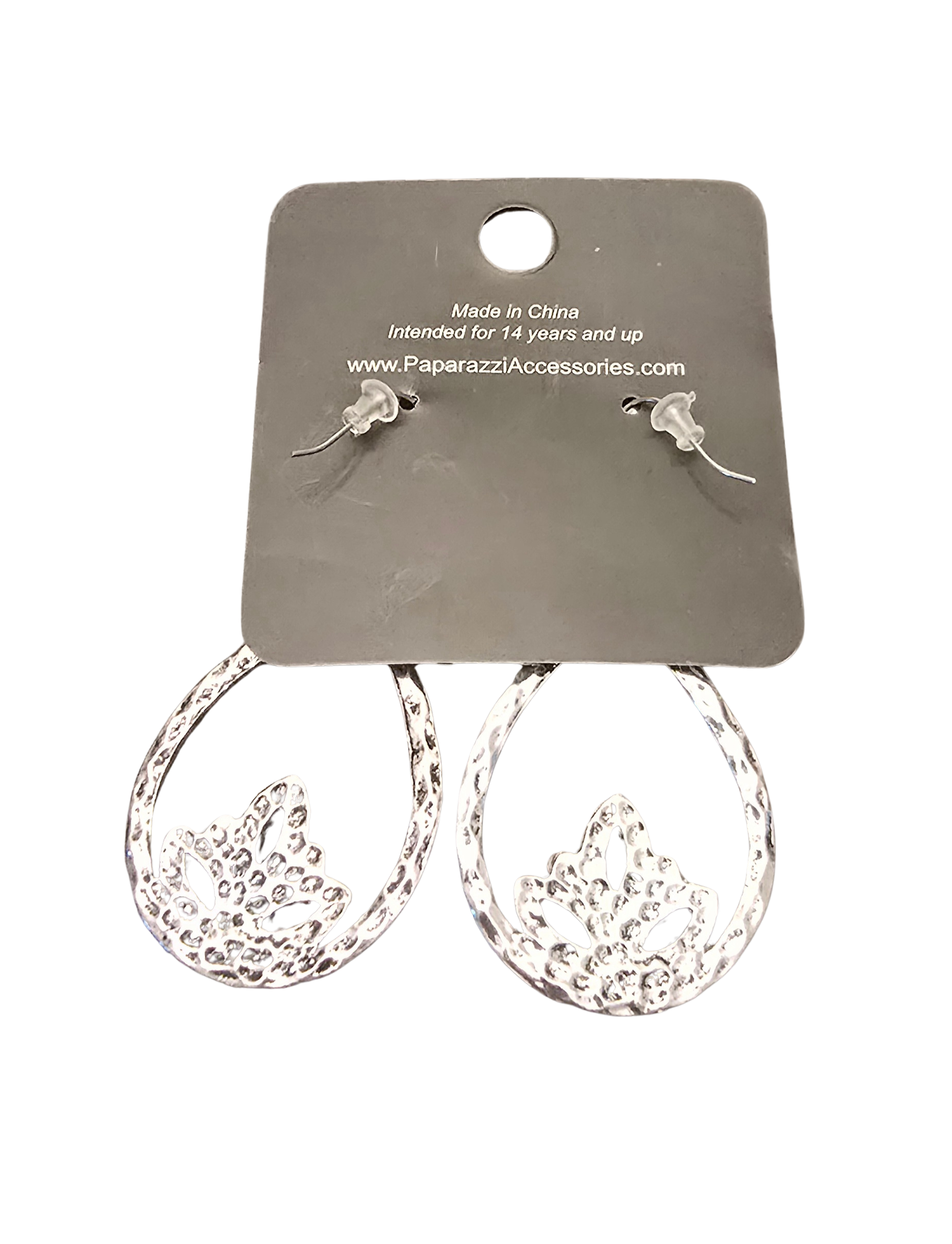 ✨ Paparazzi Lotus Earrings – Black & Silver