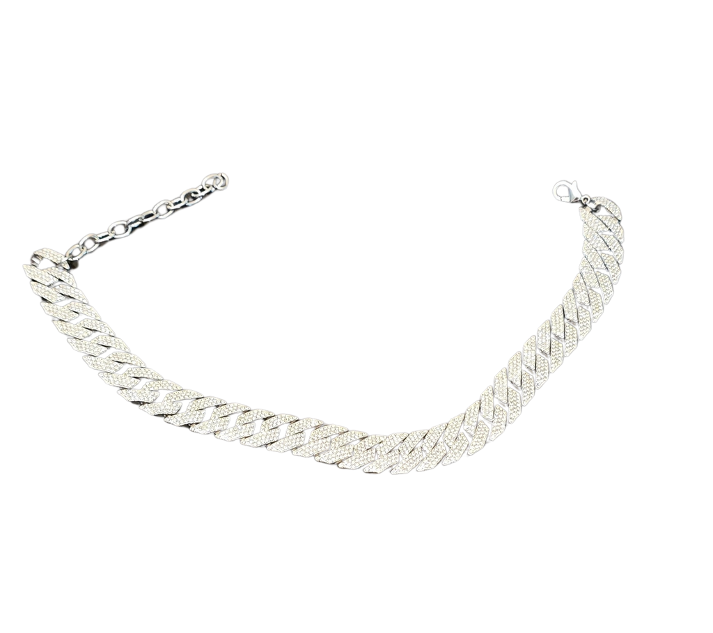 Sparkling Stainless Steel Choker Necklace – 15" Adjustable, Never Worn