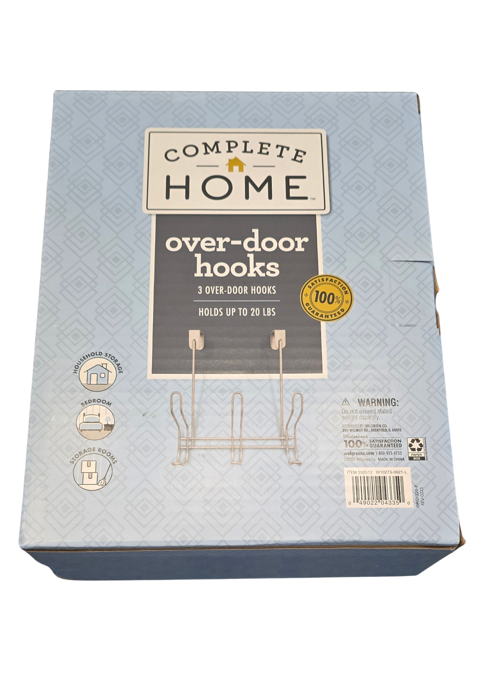 Comfort Home Over-the-Door Hooks – Set of 3, Holds Up to 20 lbs